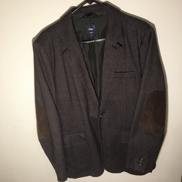 GAP - brown herringbone tweed with patch elbows - Picture 1 of 2